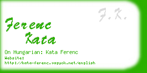 ferenc kata business card